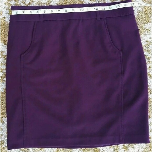 Vintage Mini Pencil Skirt Women 10 Purple Stretch Pocket Academia Grunge Preppy - Picture 7 of 9